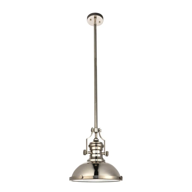 Polished Nickel One Light Pendant from the Eamon Collection