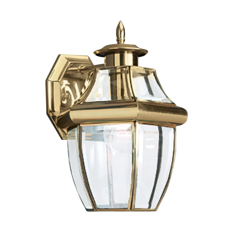 Polished Brass One Light Outdoor Wall Lantern from the Lancaster Collection
