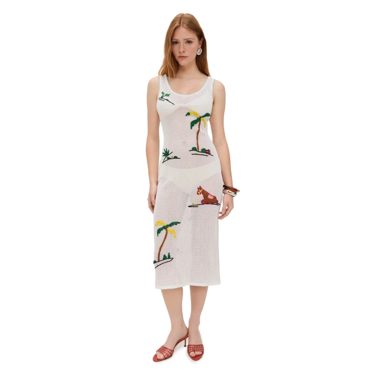 STAUD Luma Dress Riviera Ivory XL