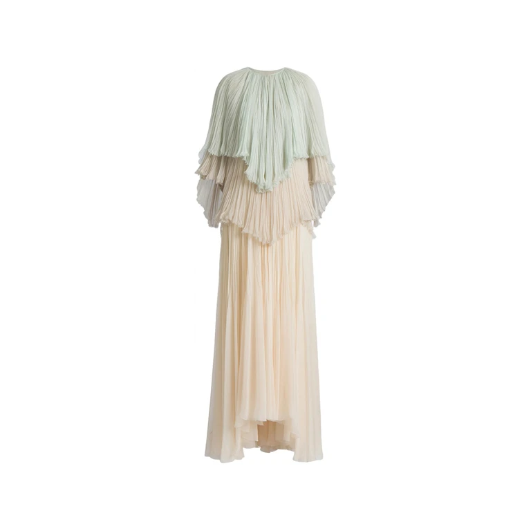 Alberta Ferretti Abito Chiffon Di Seta Green - Women