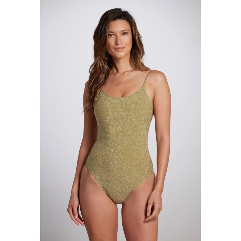 Violet Lurex One Piece Swimsuit - Green