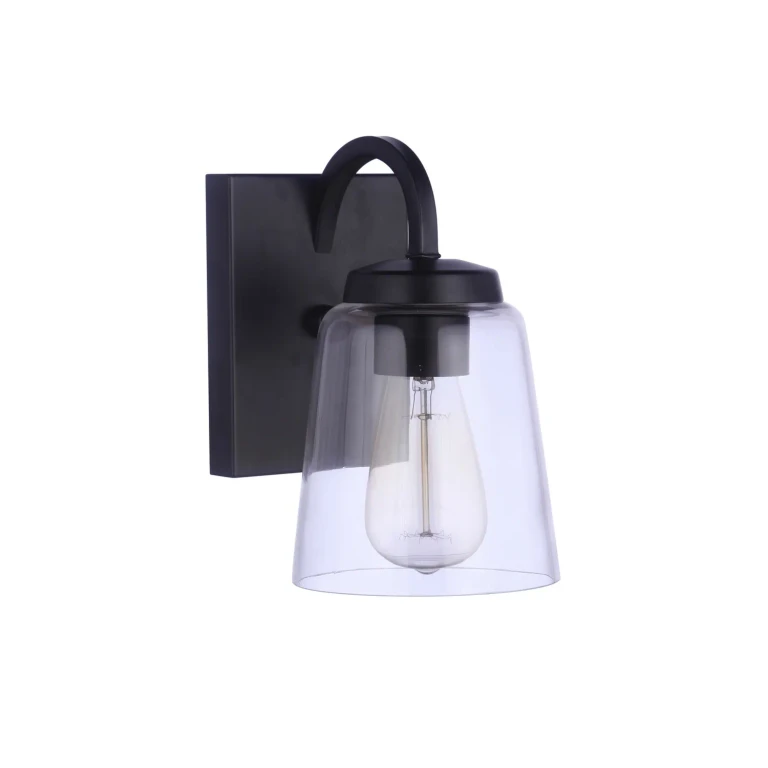 Flat Black One Light Wall Sconce from the Elsa Collection