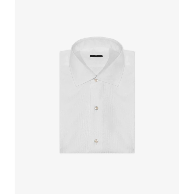 Larusmiani Tailored Cotton Shirt Islington White Hand Made - Men