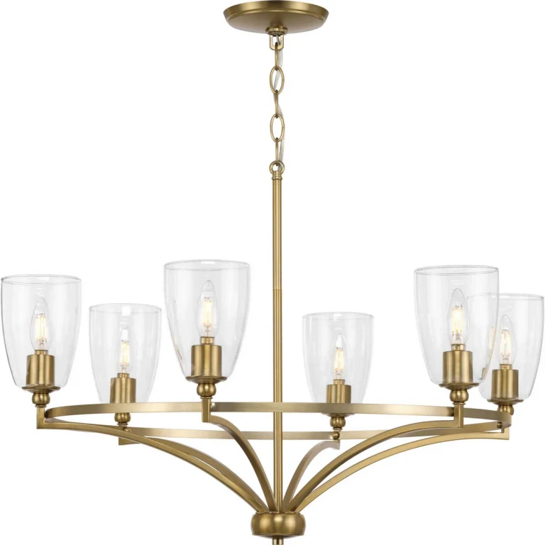 Brushed Bronze Six Light Chandelier from the Parkhurst Collection