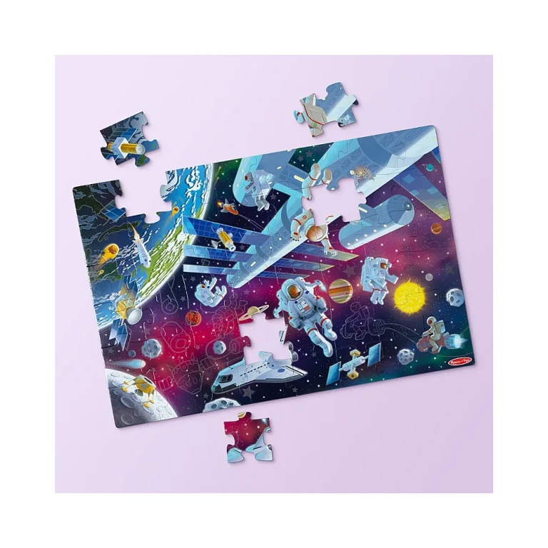 Melissa & Doug Outer Space Glow in the Dark Floor Puzzle - Ages 36 - 72 Months