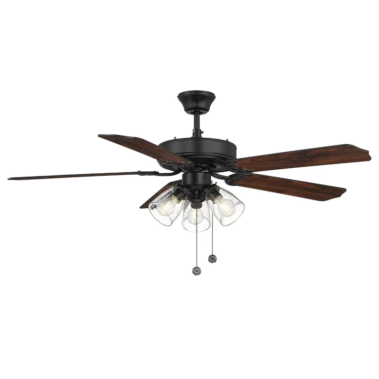 Trade Winds Levi 52" 3-Light Ceiling Fan in Matte Black