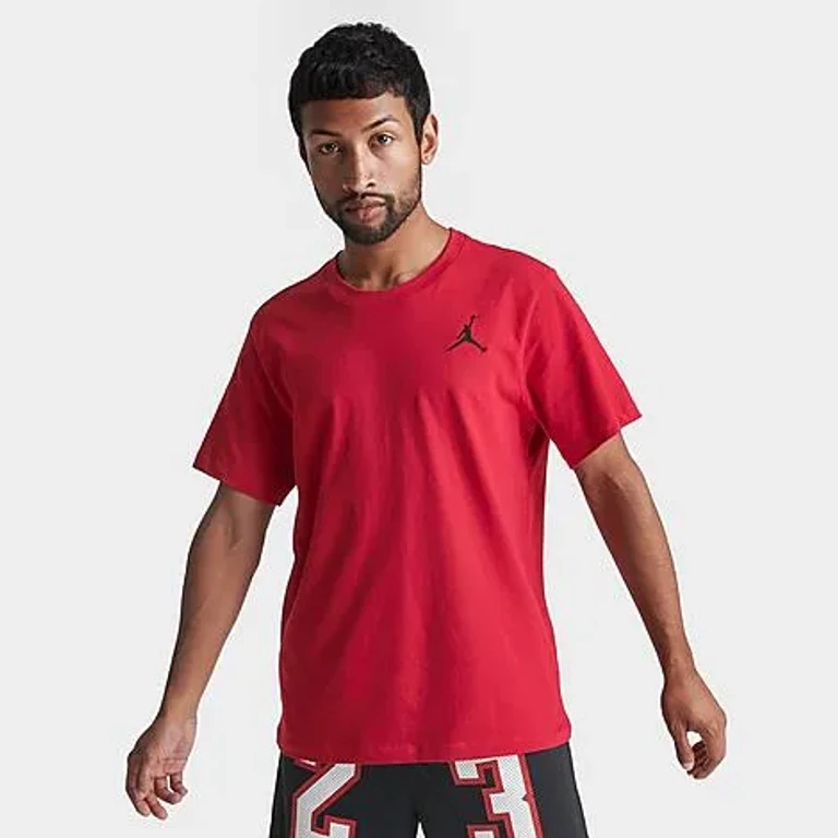 Jordan Men's Jumpman Embroidered Logo T-Shirt in Gym Red/Black Size: Small