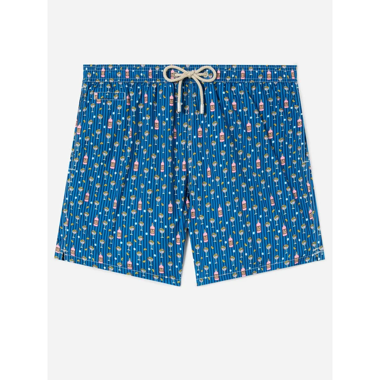 Mc2 Saint Barth Lighting Micro Stretch Blue Swimwear - Men