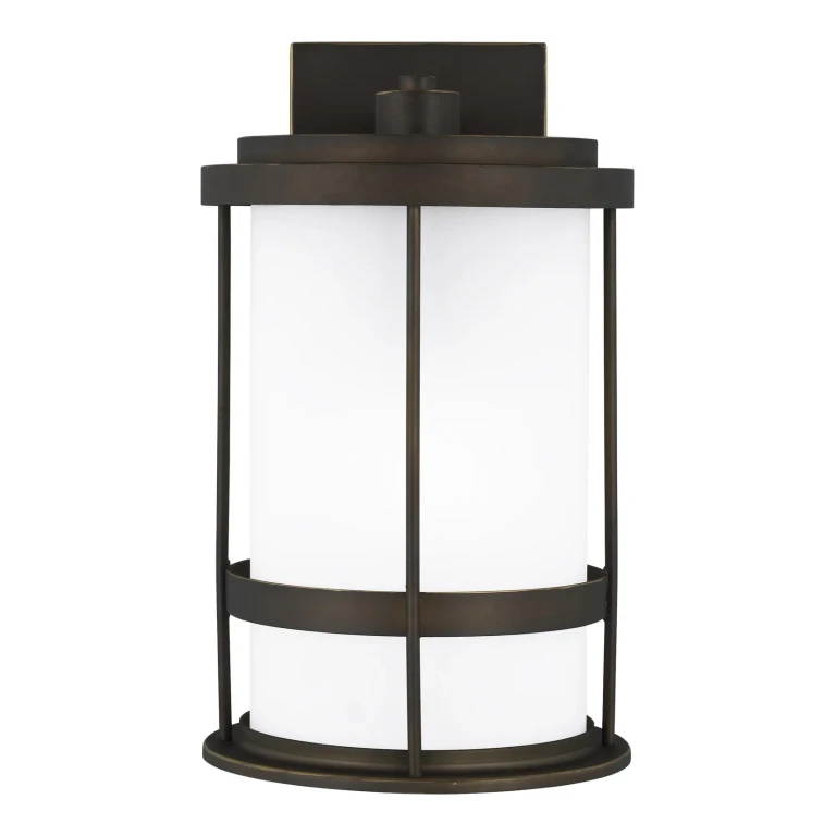 Antique Bronze One Light Outdoor Wall Lantern from the Wilburn Collection