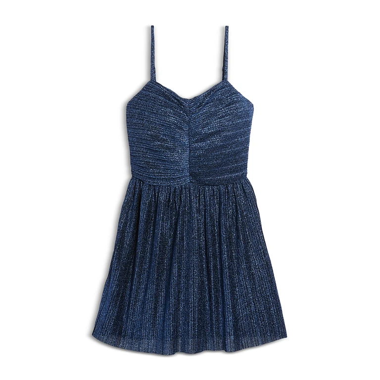 KatieJnyc Girls' Sabrina Ruched Shimmer Mini Dress - Big Kid