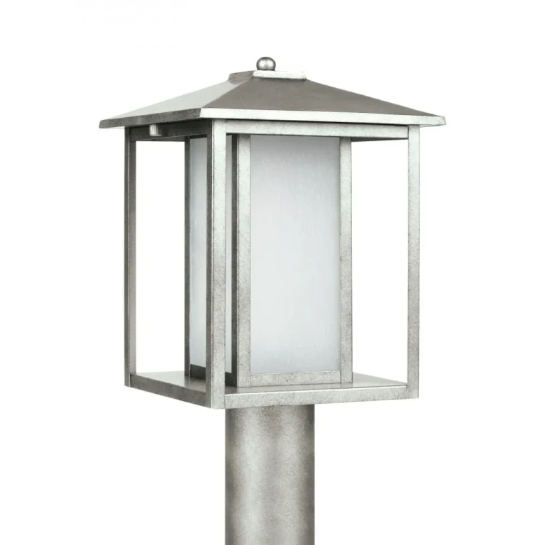 Weathered Pewter One Light Outdoor Post Lantern from the Hunnington Collection
