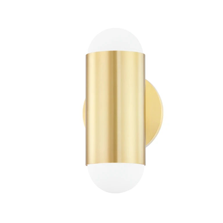 Aged Brass Two Light Wall Sconce from the Kira Collection