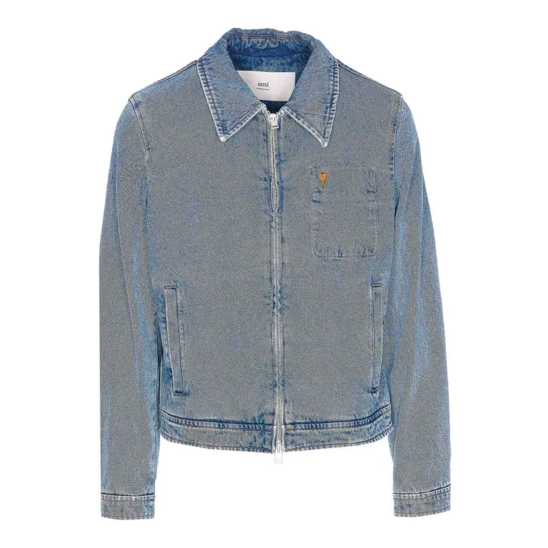 Ami Paris Veste En Jean - Bleu