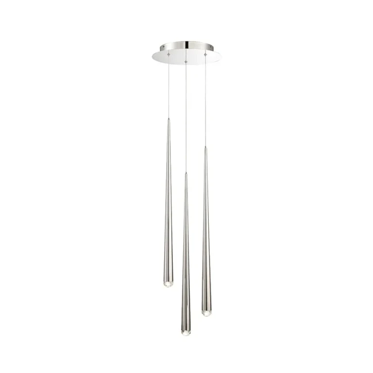 Polished Nickel LED Pendant from the Cascade Collection
