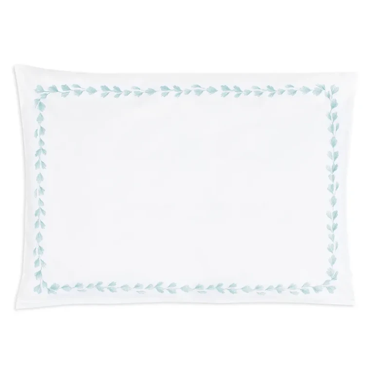 Christian Fischbacher Foglia Embroidered Sateen Pillowcase, Standard