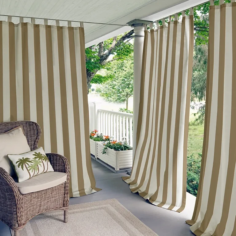 Elrene Home Fashions Highland Stripe Indoor/Outdoor Curtain Panel, 50 x 84