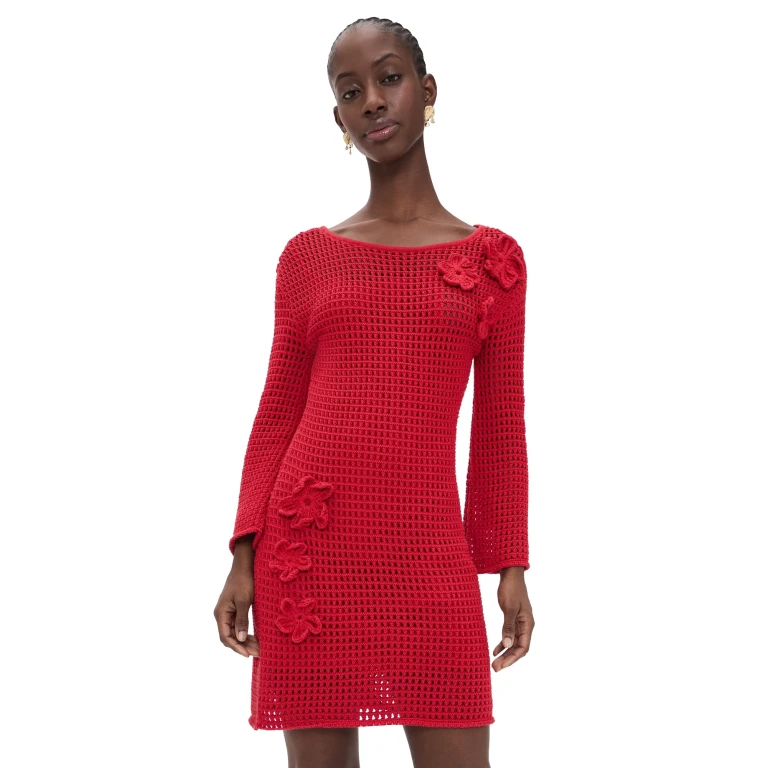 Cleobella Honey Sweater Mini Dress Goji Berry M