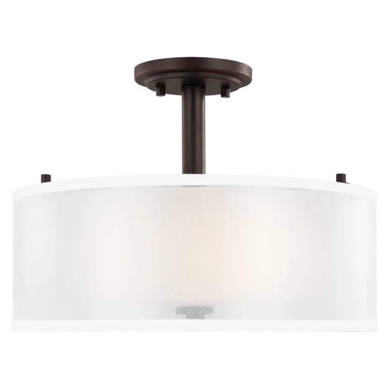 Bronze Two Light Semi-Flush Mount from the Elmwood Park Collection