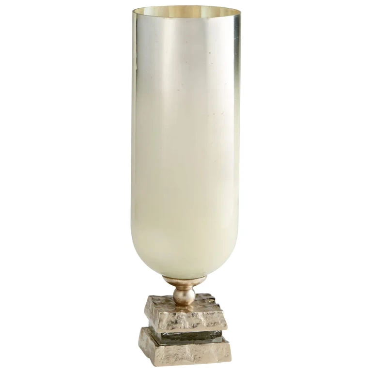 Small Isadora Vase in Nickel And Snow White Glass