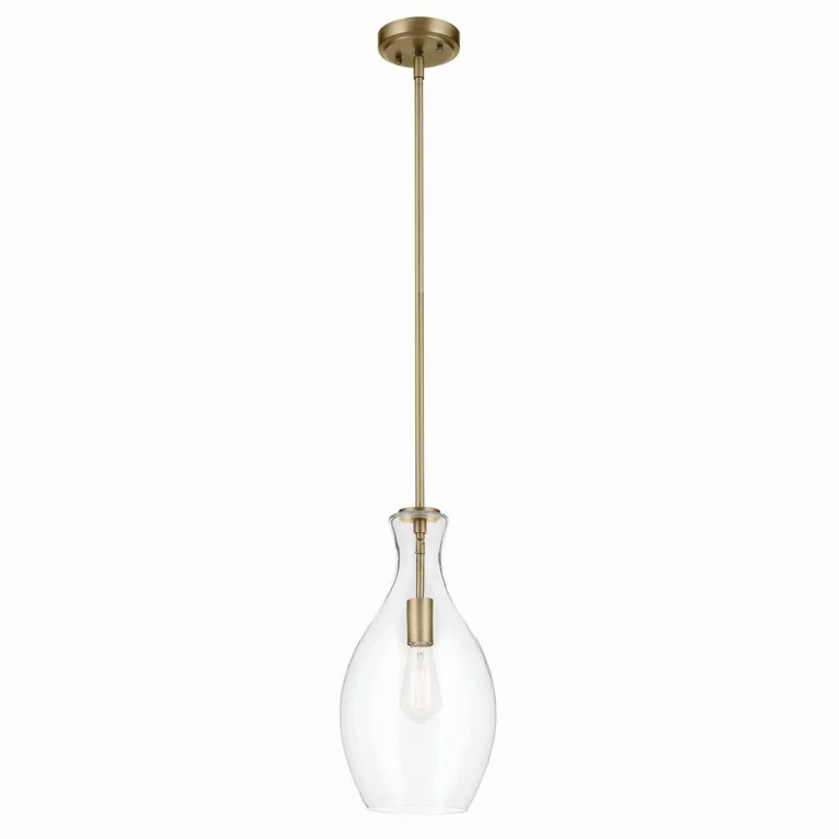 Brushed Natural Brass Pendant from the Everly Collection