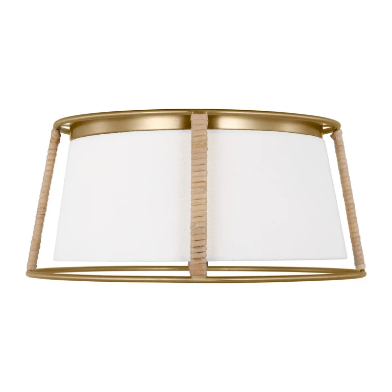 Cortes 2-Light Flushmount Ceiling Light in Satin Brass