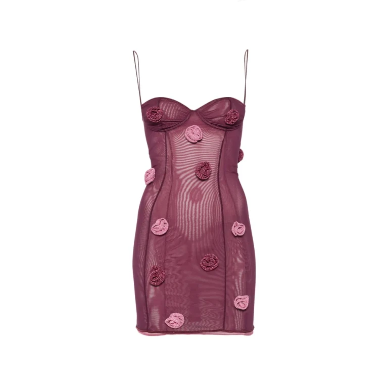 Oséree Flower-appliqué Mini Dress