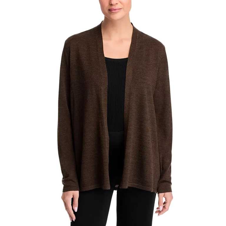 Eileen Fisher Wool Open Front Cardigan
