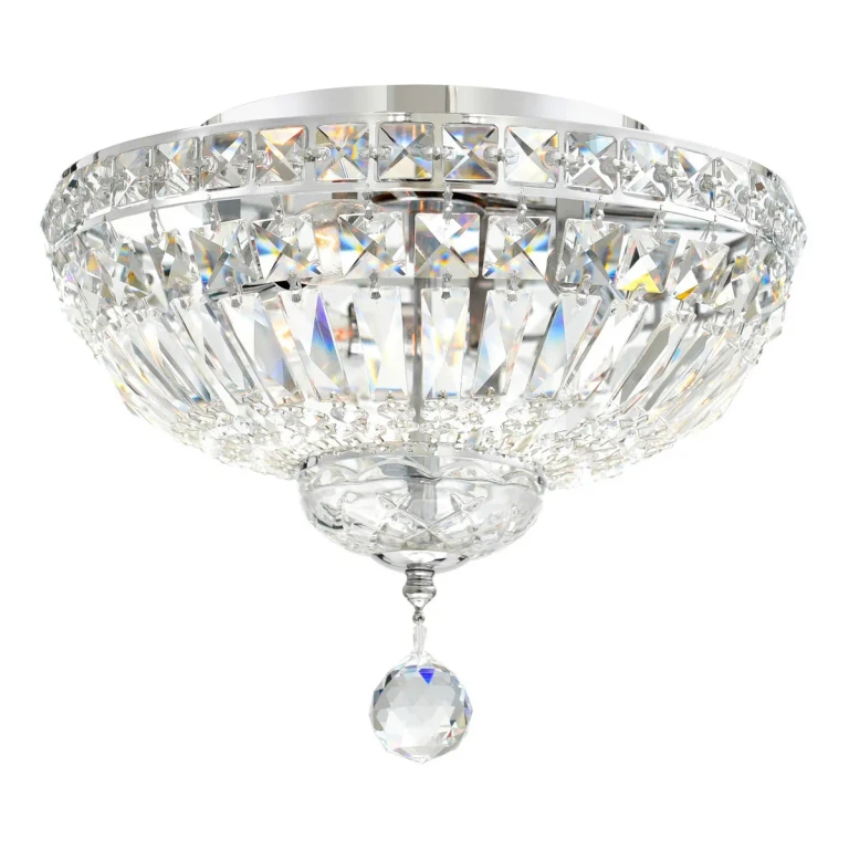 Chrome Three Light Flush Mount from the Stefania Collection