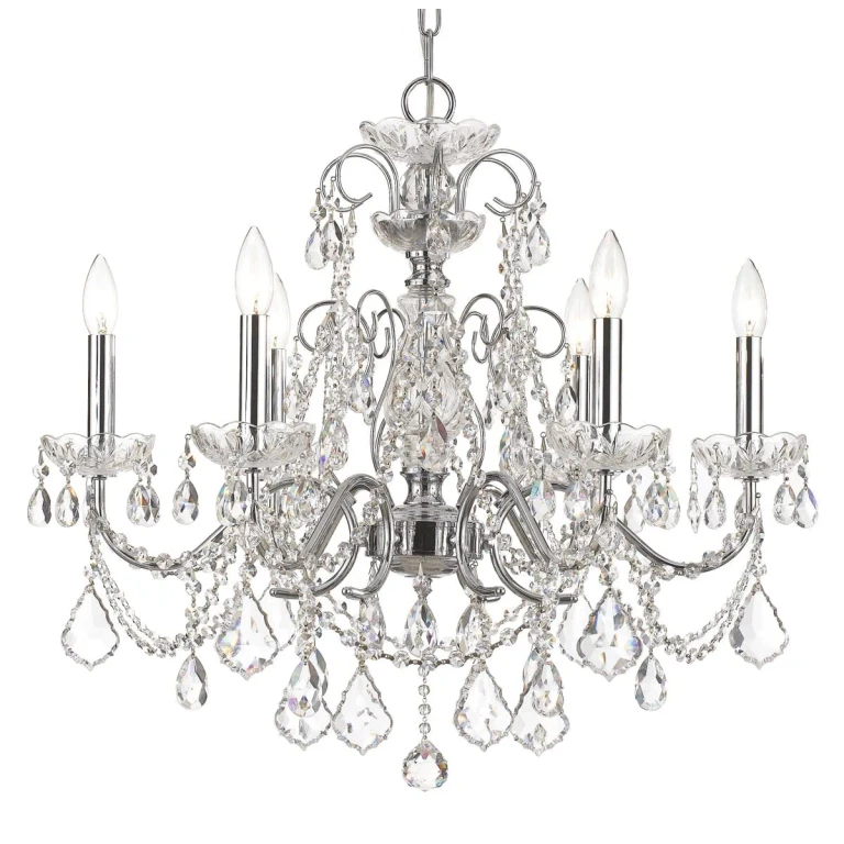 Imperial 6-Light Crystal Chandelier in Polished Chrome