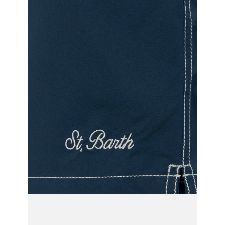 Mc2 Saint Barth Navy Blue Long Swim Shorts Patmos Swimshort - Men