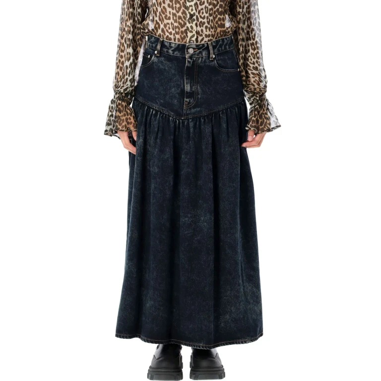 Ganni Washed Denim Skirt