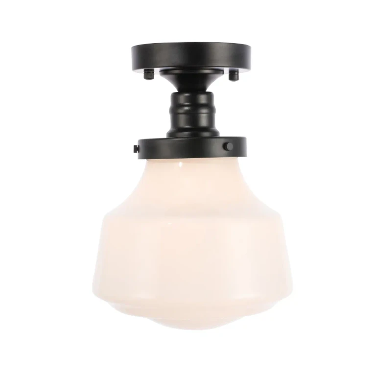 Black One Light Flush Mount from the Lyle Collection