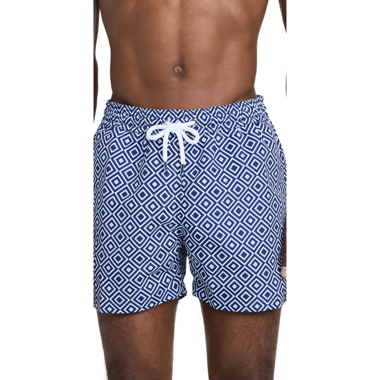 Frescobol Carioca Angra Print Sport Shorts 4.75 Navy Blue XXL