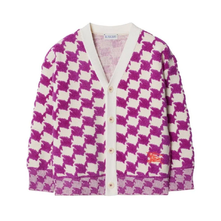 Burberry Kids EKD Duckstooth Wool Blend Cardigan