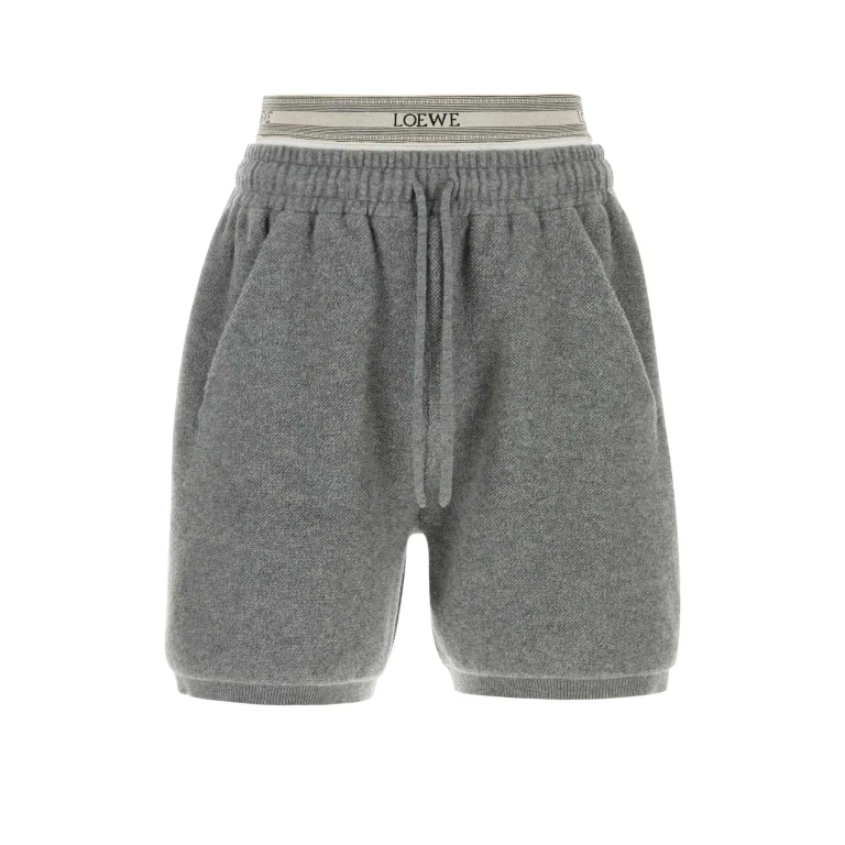 Loewe Grey Wool Blend Bermuda Shorts