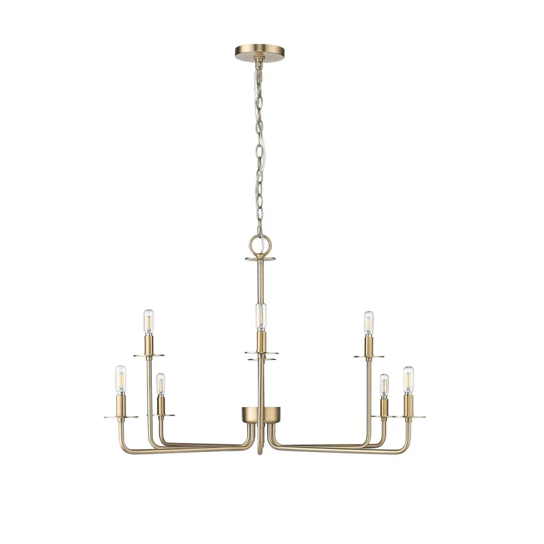 Modern Gold Eight Light Chandelier from the Marceline Collection
