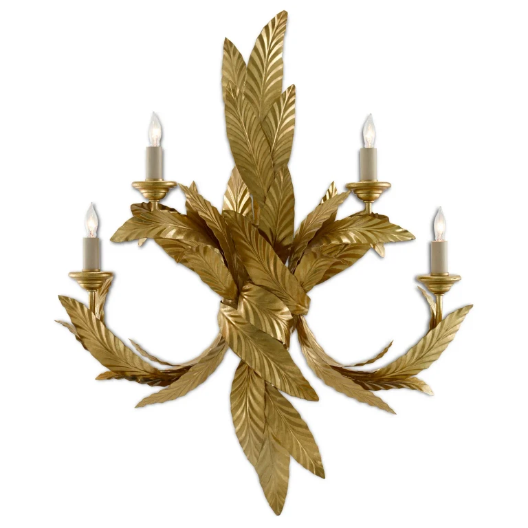 Contemporary Gold Leaf Four Light Wall Sconce from the Apollo Collection
