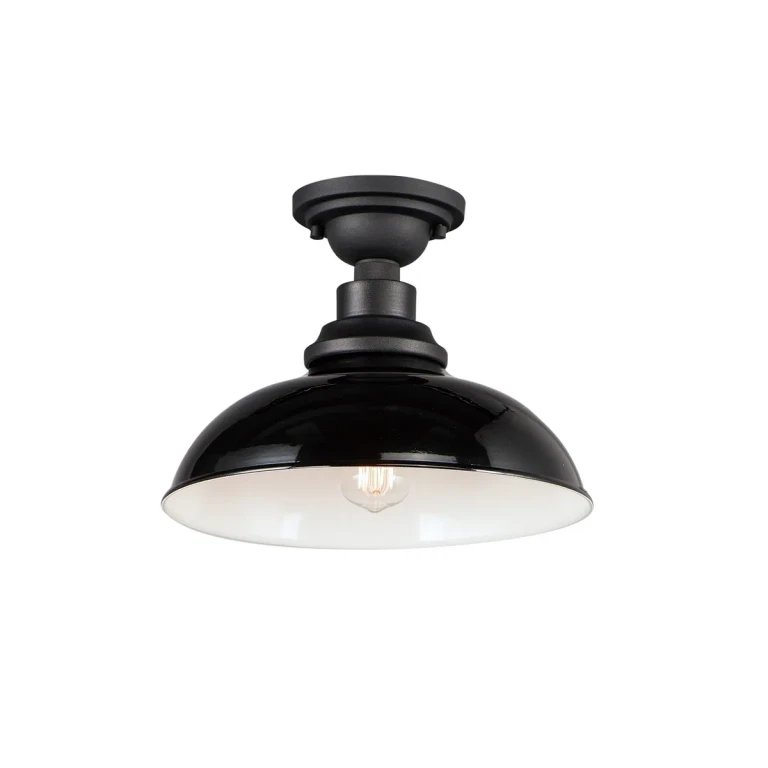 Gloss Black Black One Light Outdoor Ceiling Mount from the Granville Collection