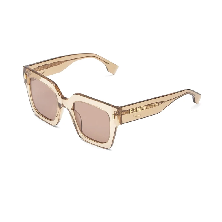 Fendi FE40101I 57e Beige Acetate Occhiali Sole - Women