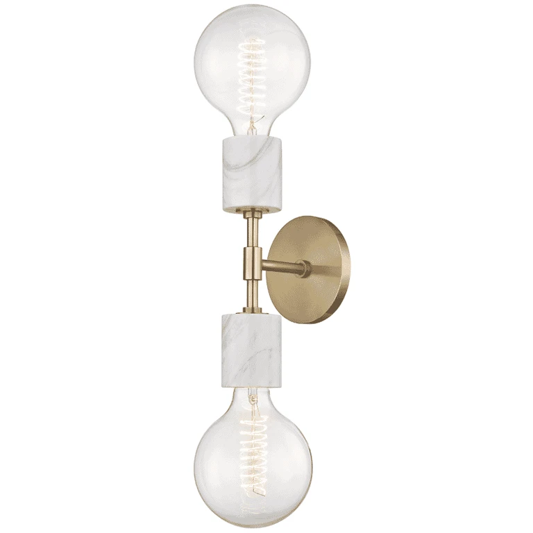 Mitzi Asime 2-Light 21" Wall Sconce in Aged Brass