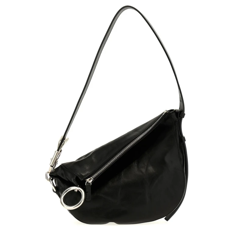 Burberry Black Leather Knight Small Shoulder Bag