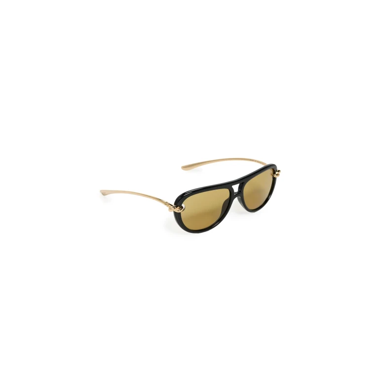 Bottega Veneta BV1418S Sunglasses Black/Gold/Yellow One Size