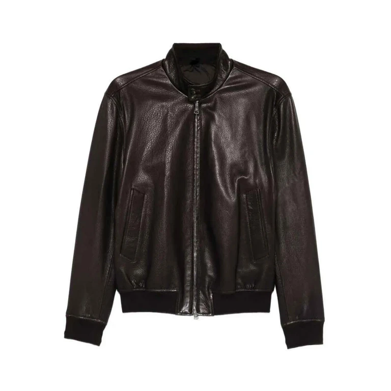 Tagliatore Blouson En Cuir - Marron Foncé