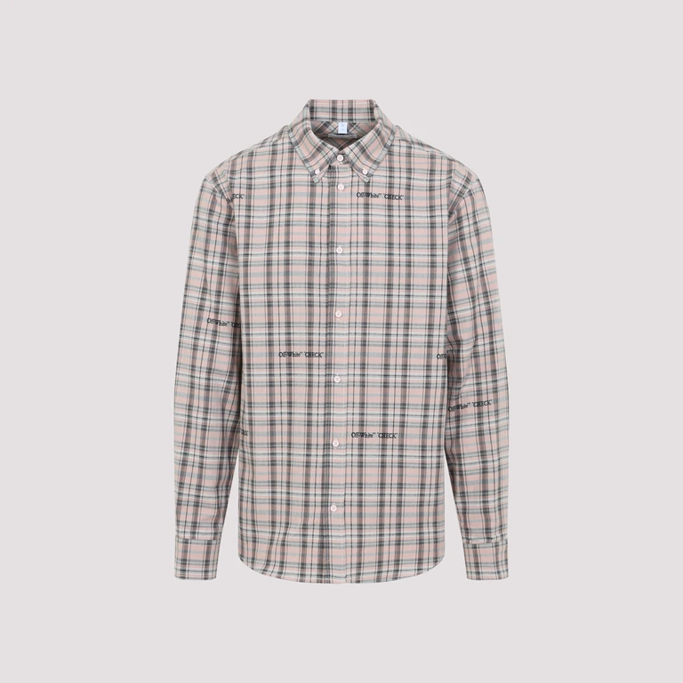 Off-White Flannel Shirt Pink & Purple Cotton - Men