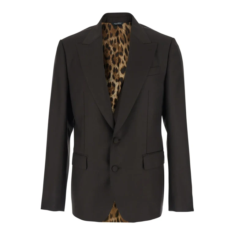 Dolce & Gabbana Brown Single-breasted Jacket With Peak Revers In Wool For Men