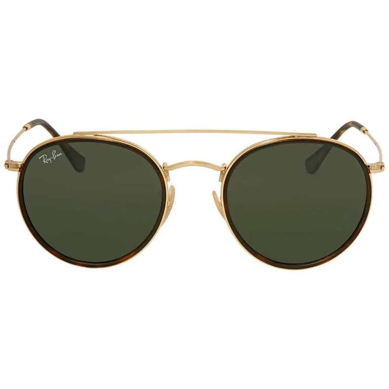 Ray Ban Round Double Bridge Green Classic G-15 Unisex Sunglasses RB3647N 001 51