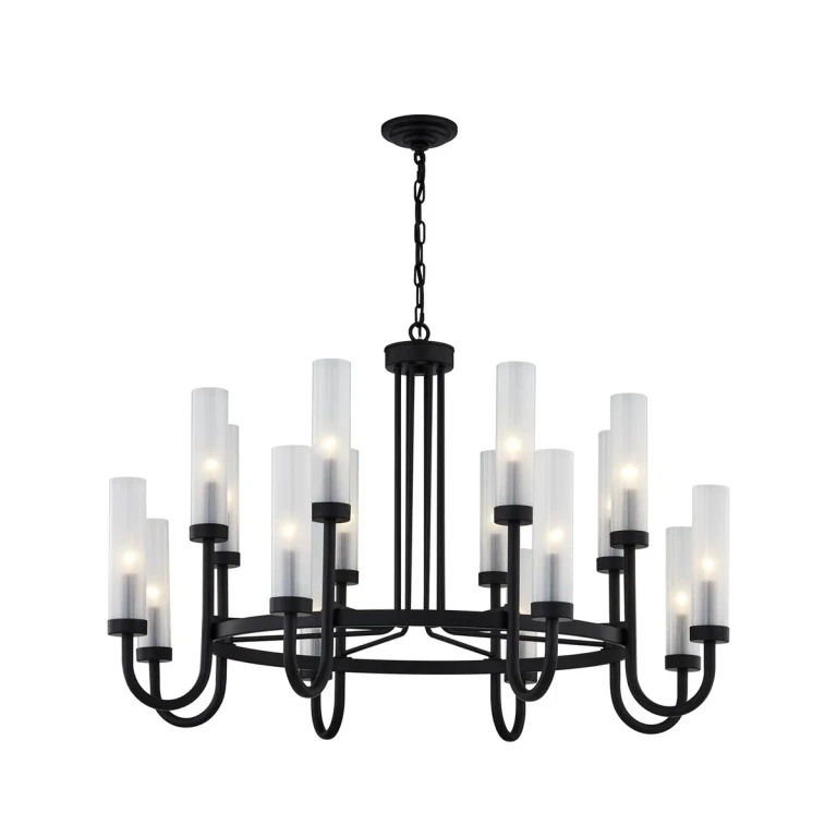 Matte Black Chandelier from the Fusion Collection