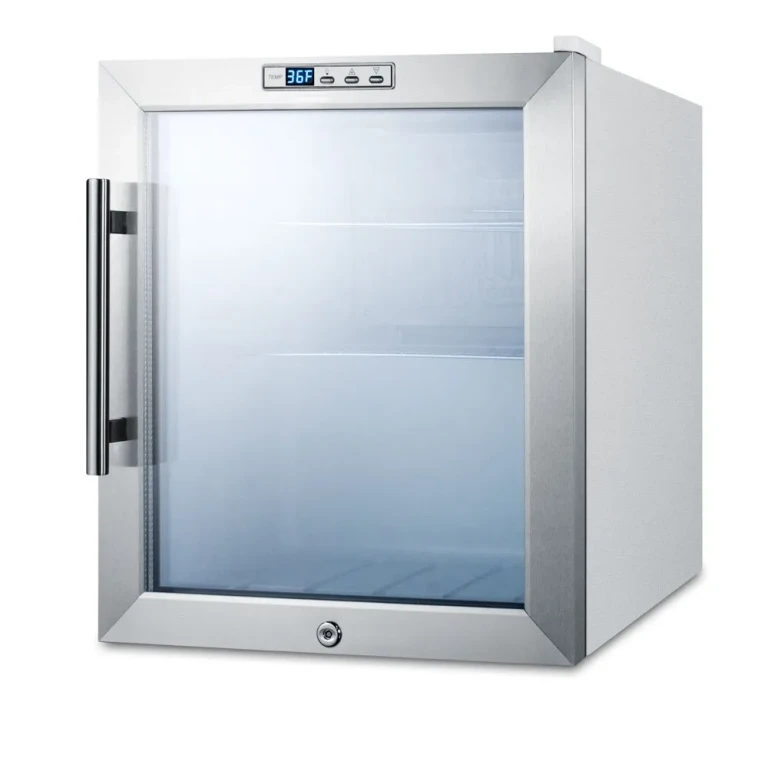 Summit Compact Beverage Center - Stainless Steel and White