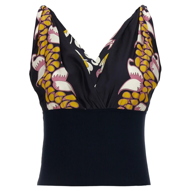 Top de seda estampado Tory Burch