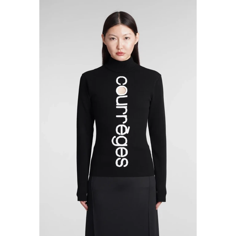 Courrèges Knitwear In Black Viscose